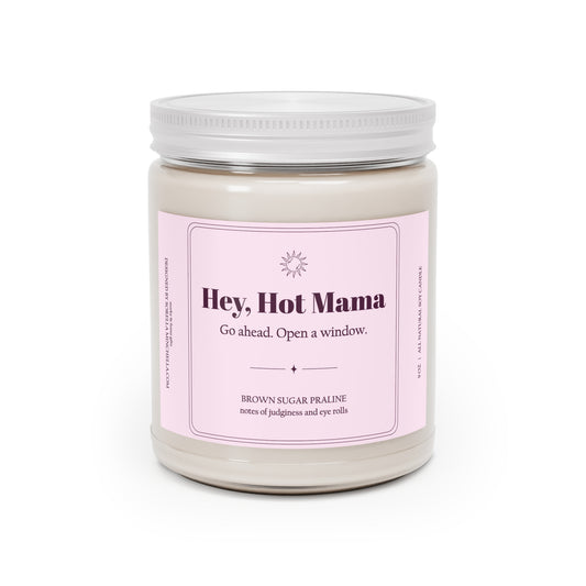 Hey Hot Mama Funny Birthday Gift for Women | Hot Flash Humor Candle | Menopause Gift for Friend | Perimenopause Candle | Funny Gift for Women Over 40