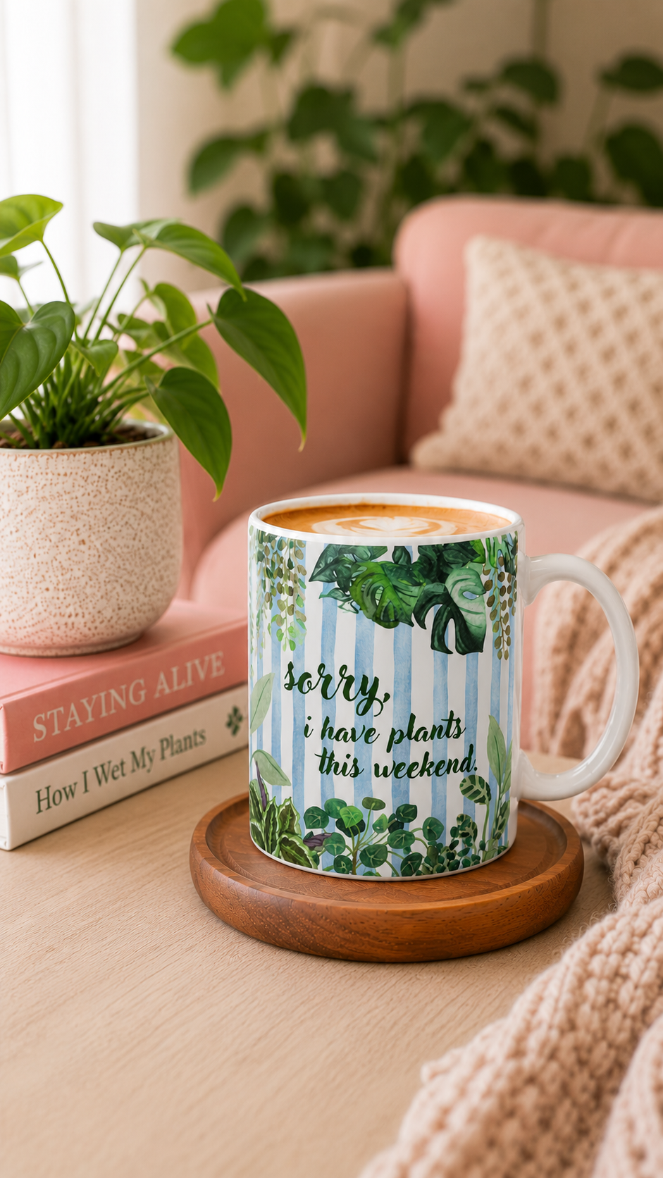 Plant Lover Mug Sarcastic Humor Gift Plant Pun Coworker Birthday Gift Houseplant Collector Plant Lady Sorry I Have Plants This Weekend Mug | Funny Plant Lover Gift | Houseplant Coffee Mug Gift for...