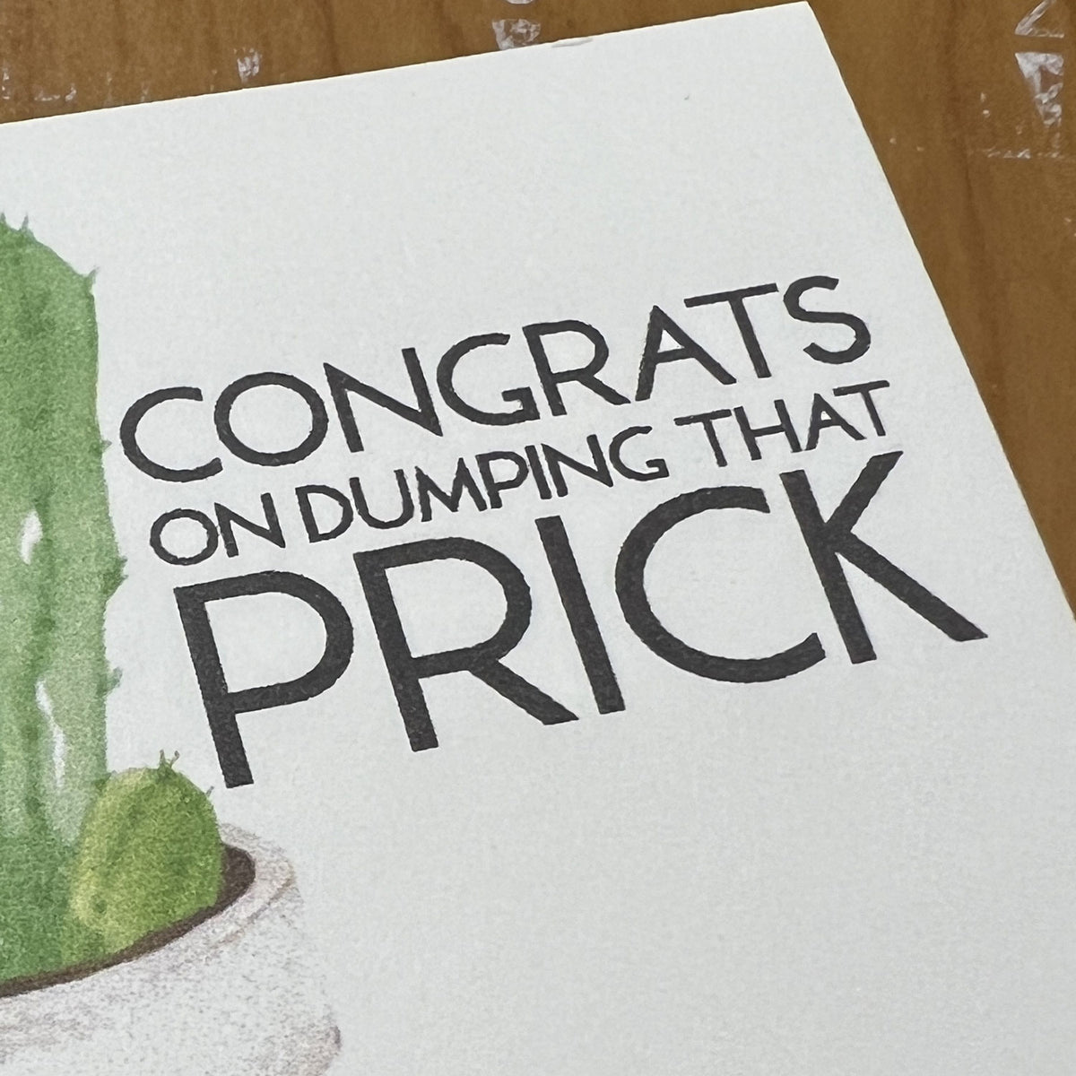 Breakup Gift Snarky Cactus Prick Pun Divorce Care Package