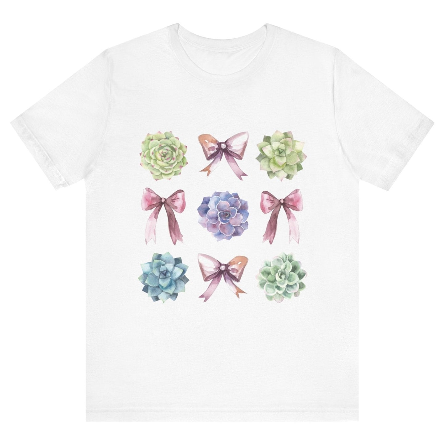 Coquette Pink Bows and Succulents Tshirt