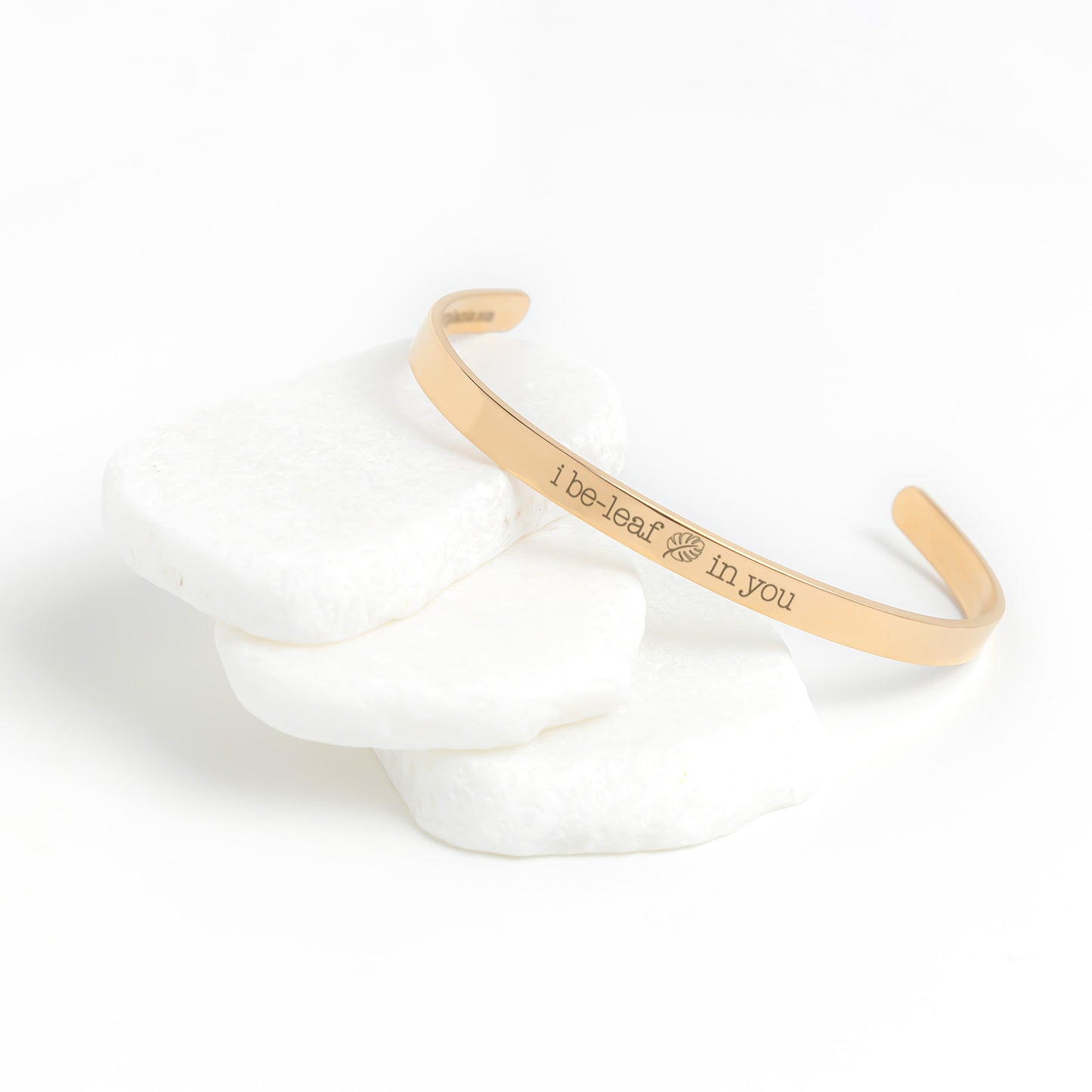 I Be-Leaf in You Bracelet with Monstera Leaf, Plant Pun Word Bracelet, Encouragement Gift for Plant Lovers