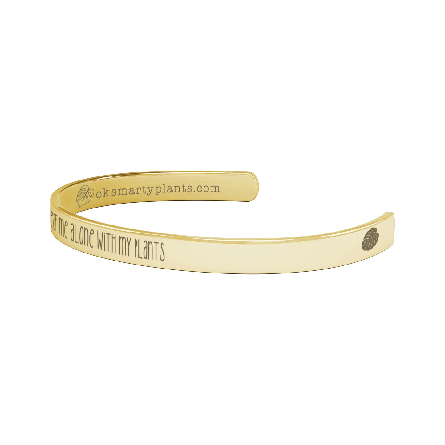 Leaf Me Alone with My Plants Funny Pun Bracelet, Plant Lover Jewelry