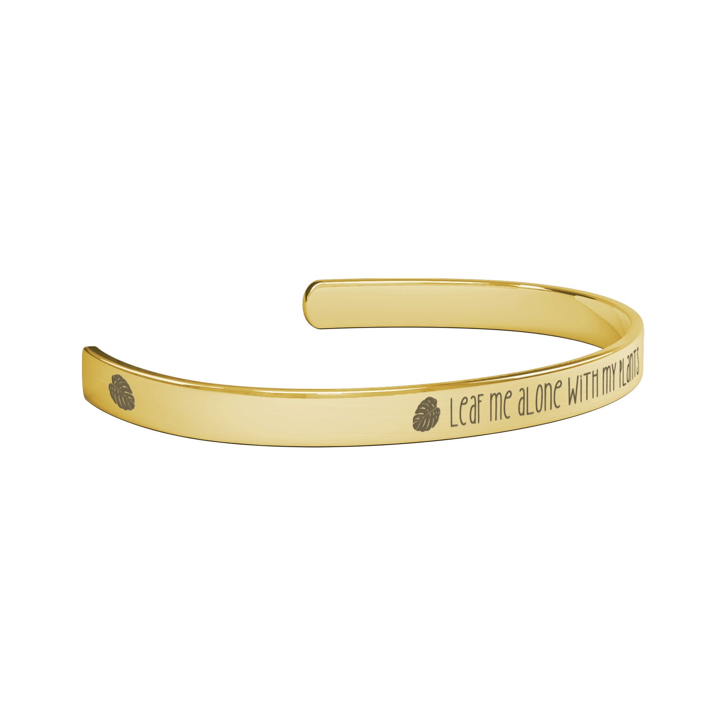 Leaf Me Alone with My Plants Funny Pun Bracelet, Plant Lover Jewelry