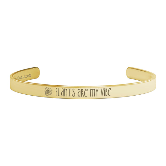 Plants are My Vibe Boho Bracelet, Plant Lover Cuff, Hipster Plant Bracelet