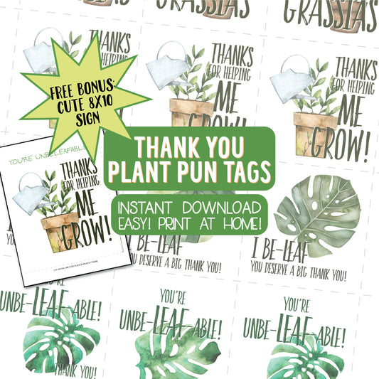 Teacher Appreciation Party Favor Tags, Square Thank You Tags