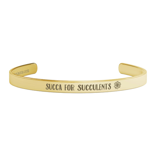 Succa for Succulents Plant Pun Bracelet, Plant Lover Jewelry