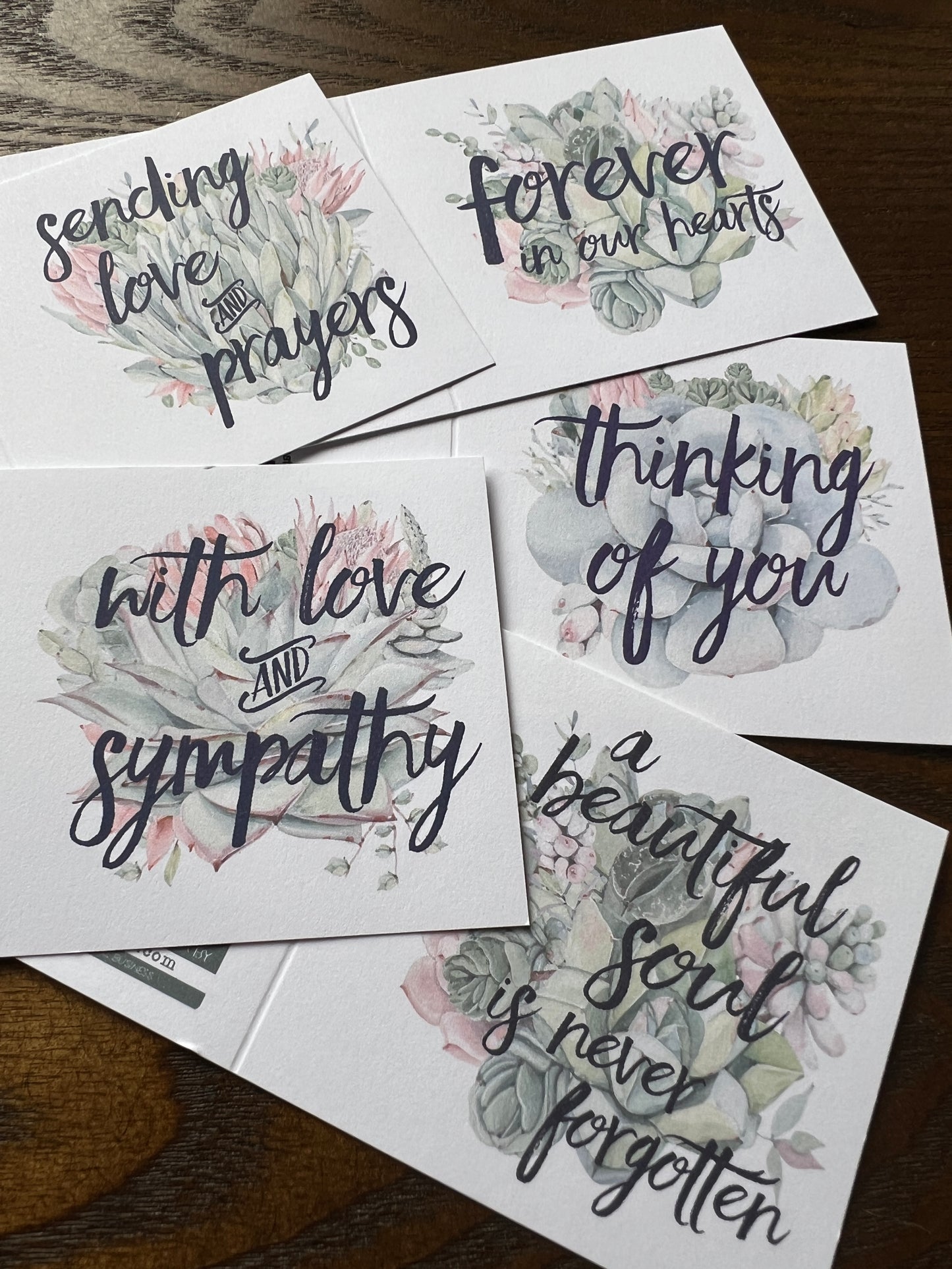 Succulent Sympathy Gift Arrangement with Flag Tag