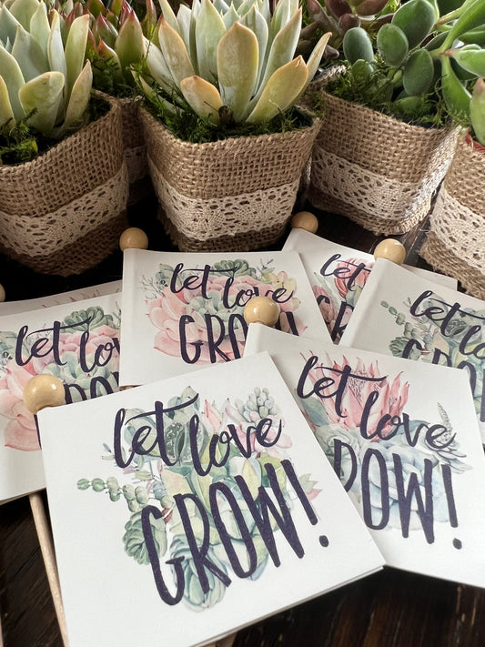 Wedding Favor Flag Tags, Plant Favor Tags, Food Safe Stick Tags for Treats