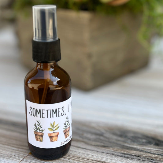 Spray Bottle, Glass Amber 2 oz, for Misting Plants, Funny, I Wet My Plants