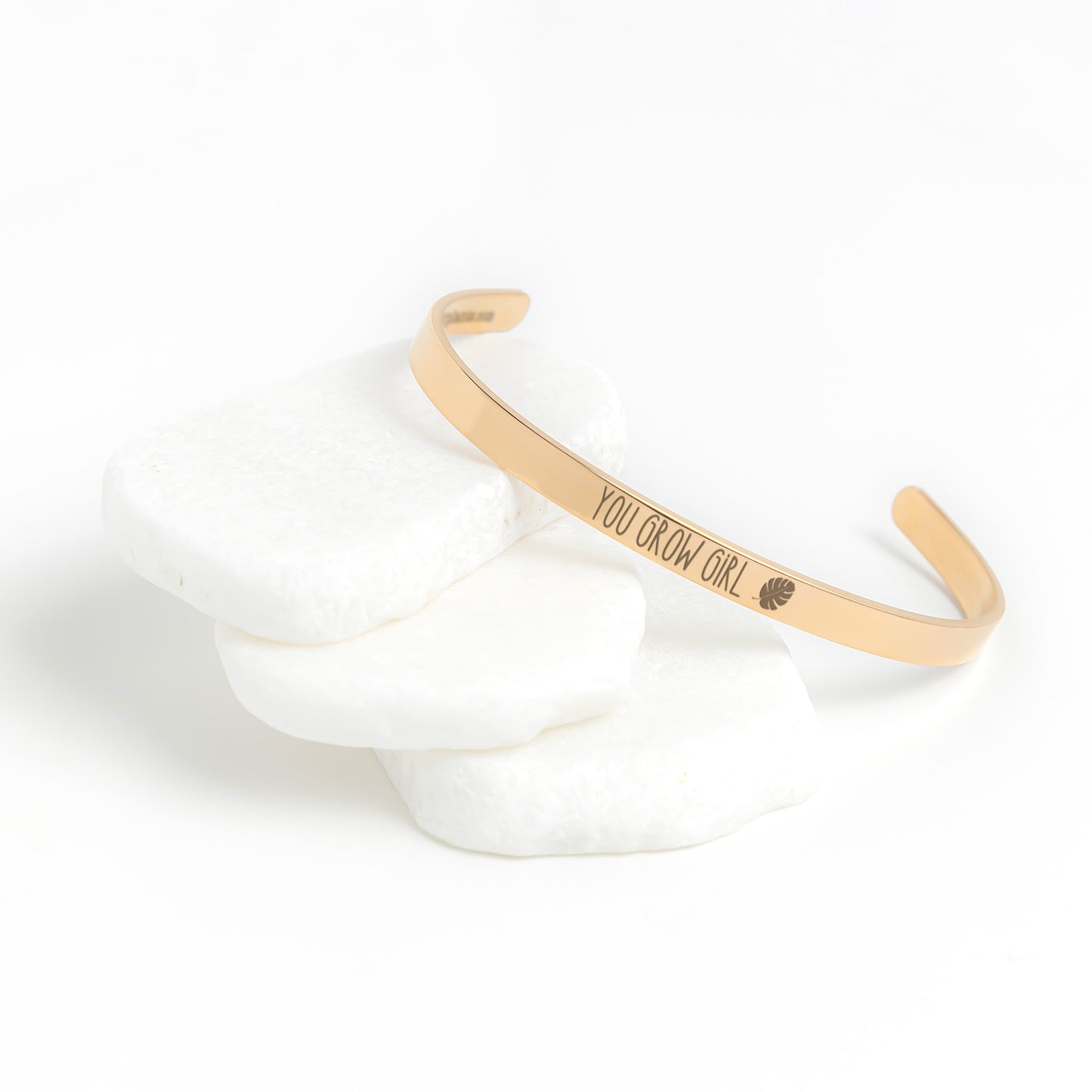 You Grow Girl Monstera Bracelet, Plant Pun Bracelet, Plant Lover Boss Babe Gift