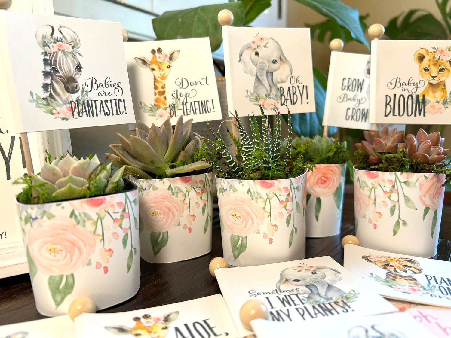 Tags and Cups for Succulent Party Favors