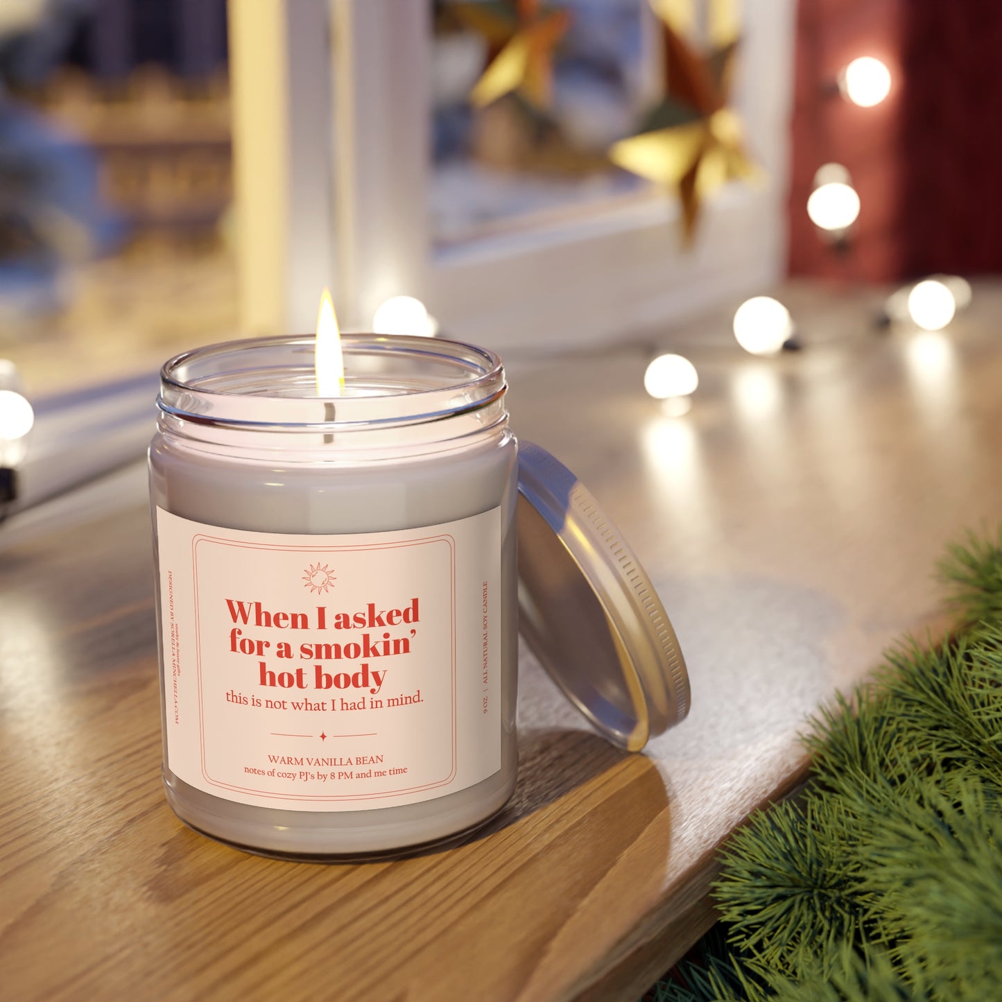Smokin Hot Body, Funny Birthday Gift for Women, Menopause Humor Candle, Funny Gift for Friend Over 40, Hot Flash Humor,
