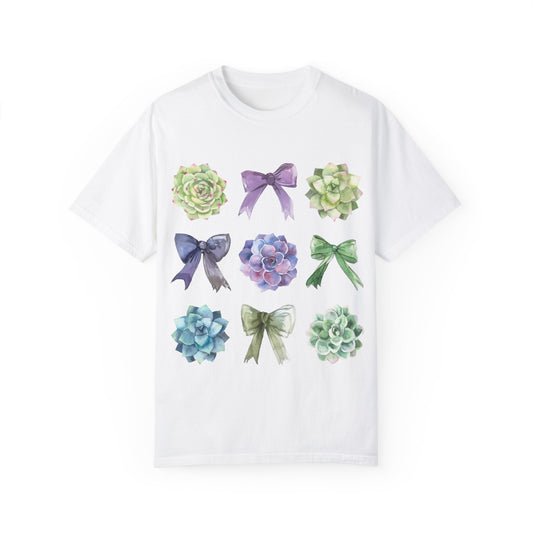 Succulent Coquette Bow TShirt, Plant Lover Shirt, Coquette Bows