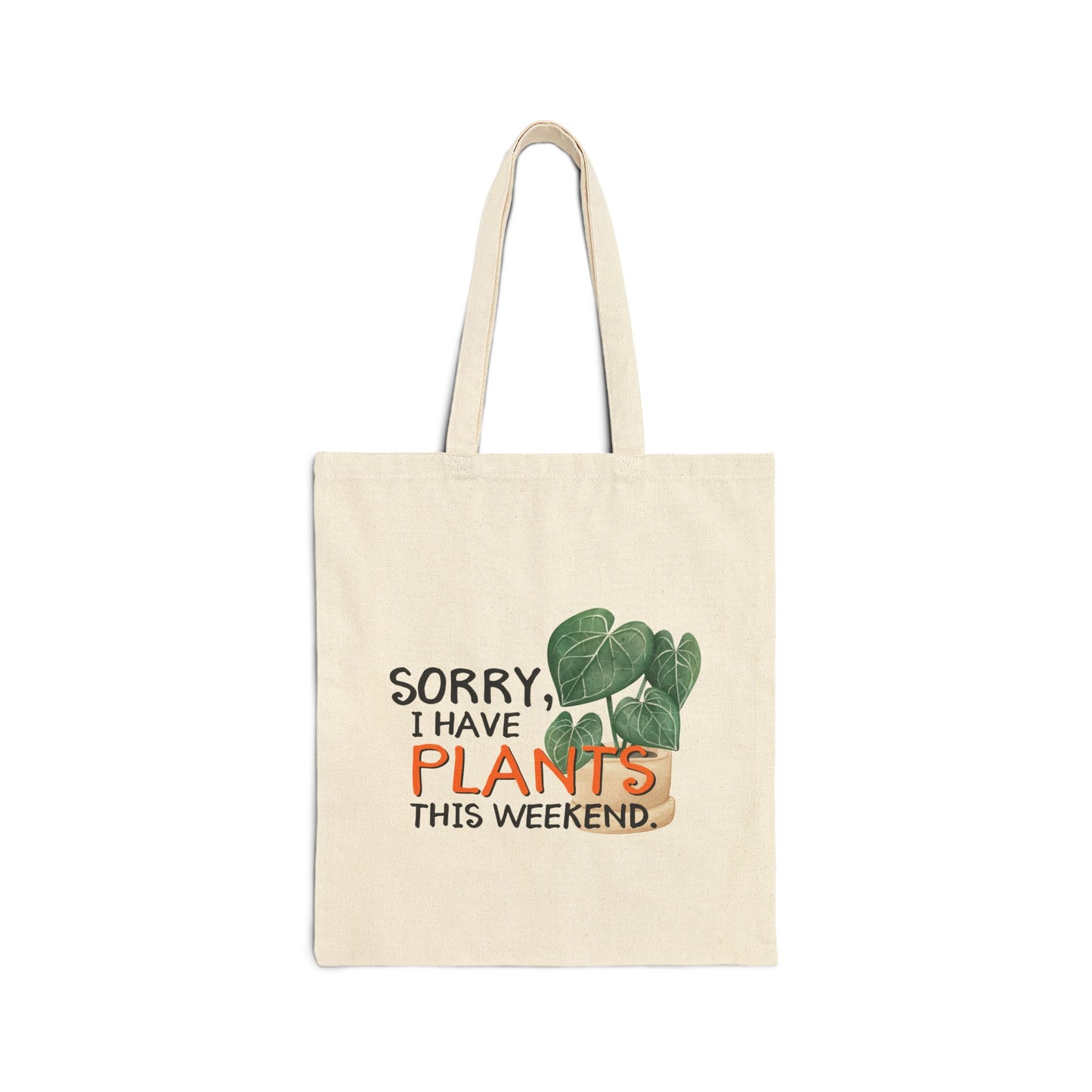 Plant Lover's Cotton Canvas Tote Bag, Eco-Friendly Shopping Bag, Gift for Gardeners, Weekend Errands, Green Thumbs
