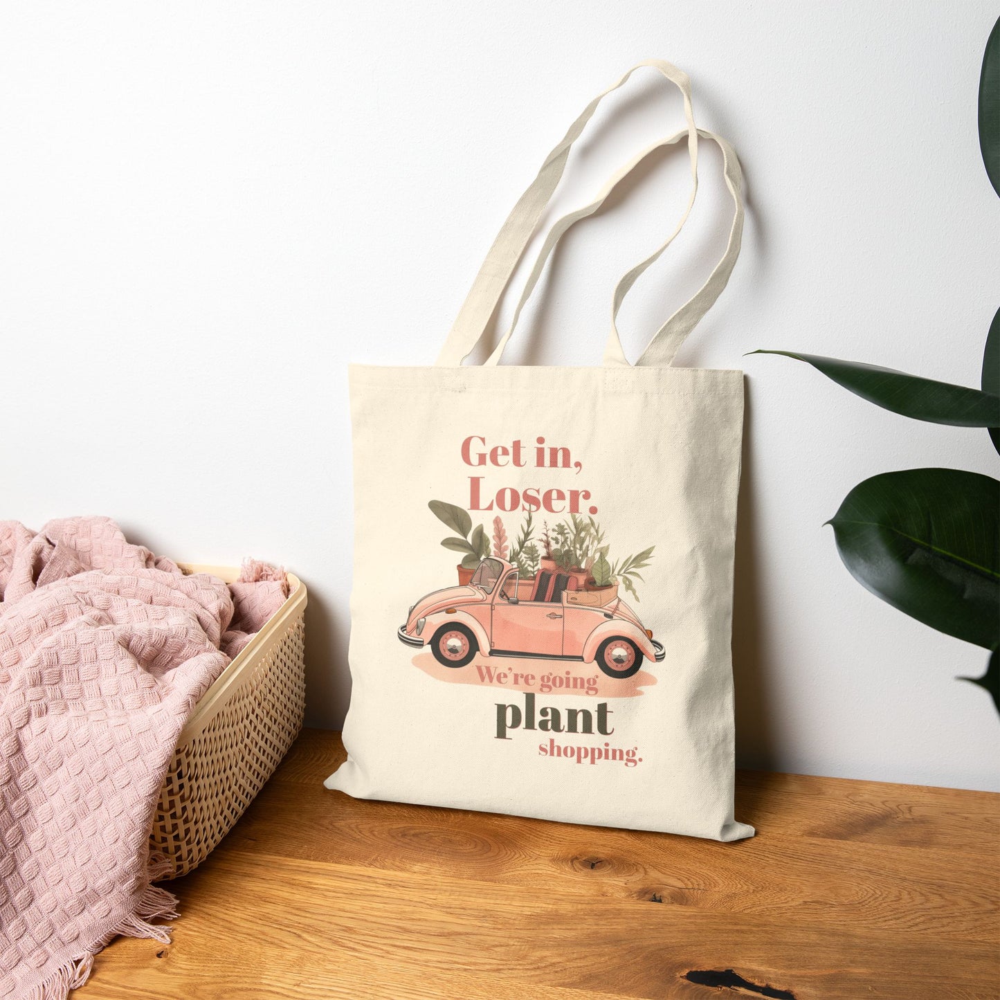 Get in Loser Plant Shopping Tote, Funny Plant Theme Cotton Bag