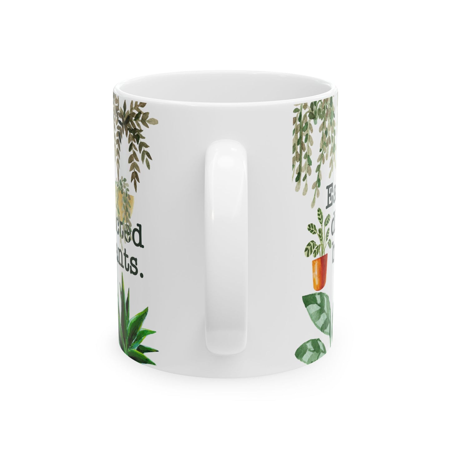 Easily Distracted by Plants Ceramic Mug, Plant Lovers Mug, Houseplant Theme Coffee Mug