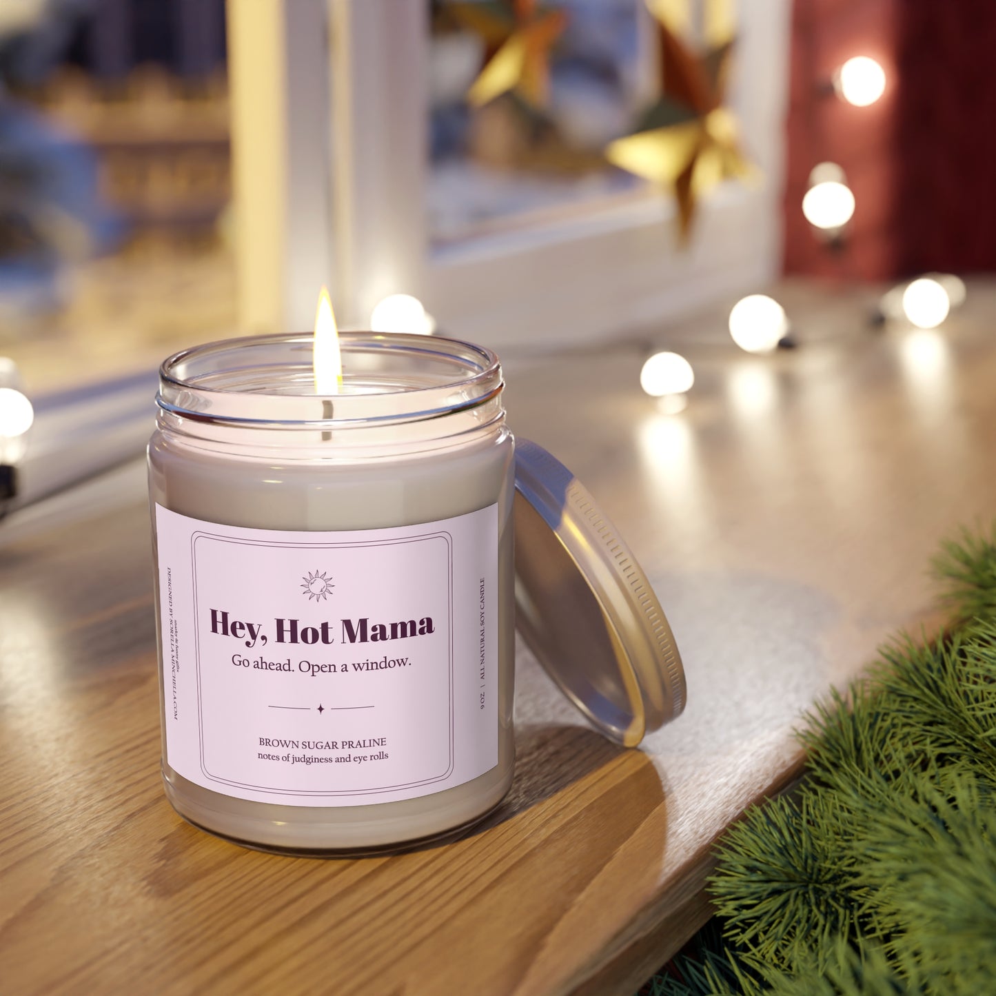 Hey Hot Mama Funny Birthday Gift for Women | Hot Flash Humor Candle | Menopause Gift for Friend | Perimenopause Candle | Funny Gift for Women Over 40