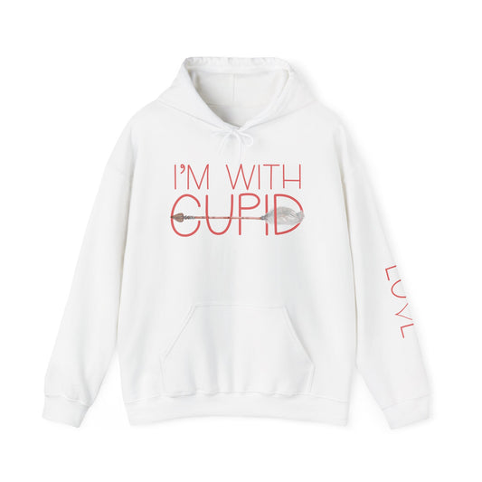 Valentine's Day I'm With Cupid Hoodie Sweatshirt