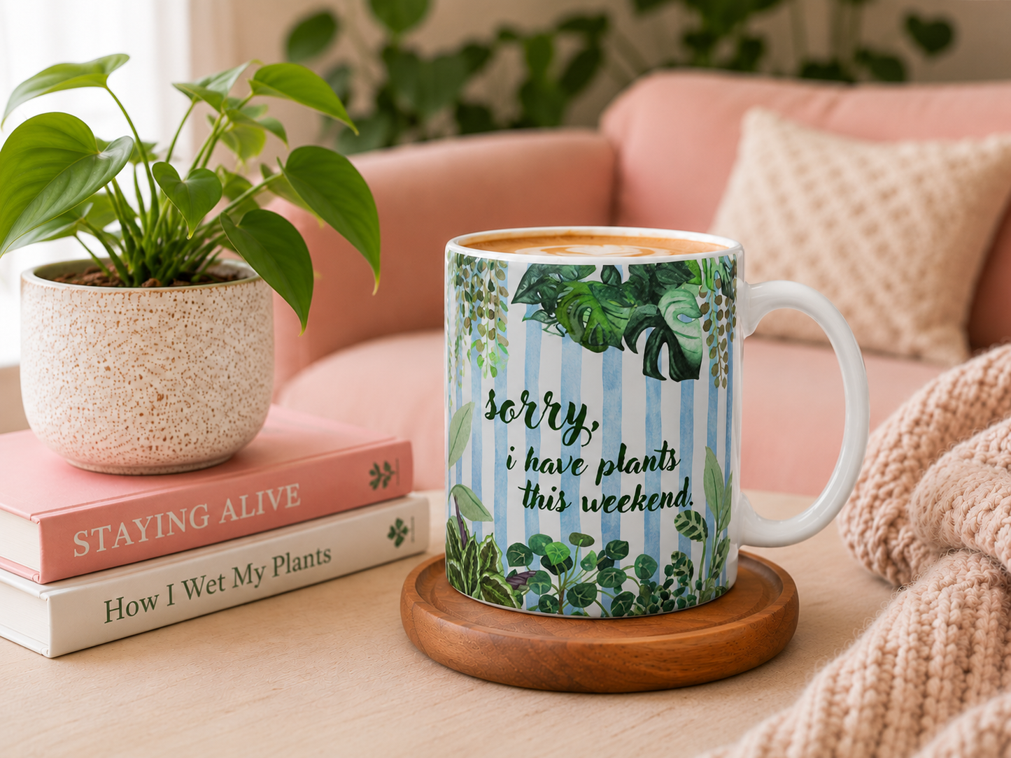 Plant Lover Mug Sarcastic Humor Gift Plant Pun Coworker Birthday Gift Houseplant Collector Plant Lady Sorry I Have Plants This Weekend Mug | Funny Plant Lover Gift | Houseplant Coffee Mug Gift for...