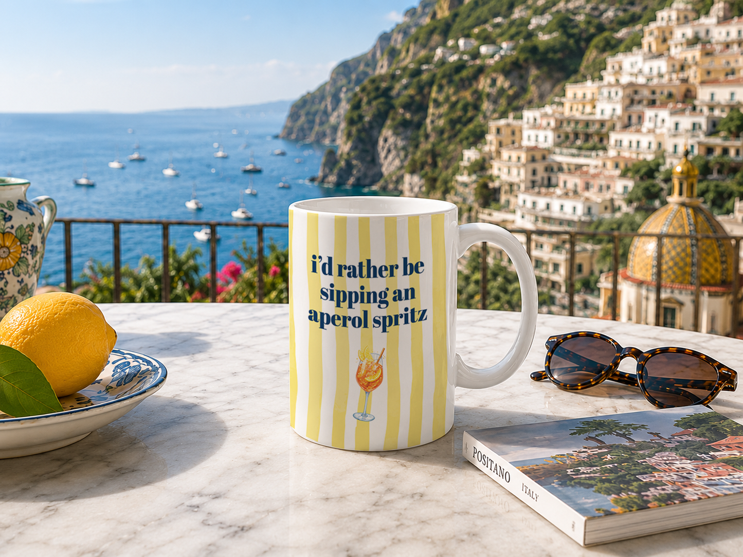 Aperol Spritz Italy Mug Traveler Gift Italian Summer Vacation FOMO Italy Amalfi Coast Positano Travel