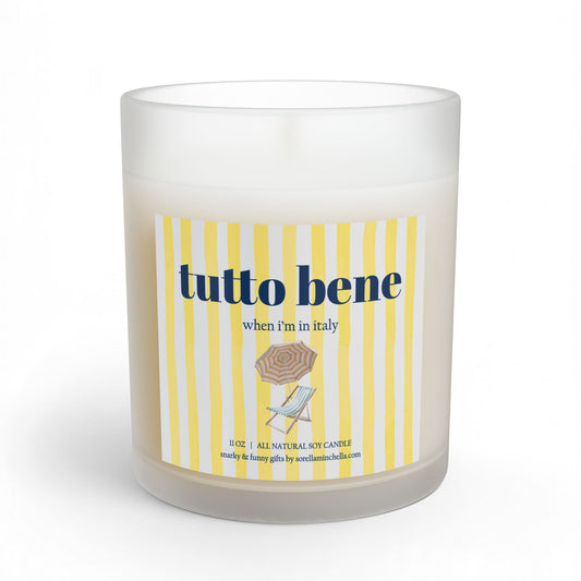 Tutto Bene When I’m in Italy, Funny Italy Candle Gift for Women, Italy Lover Gift, Amalfi Coast Lover Candle