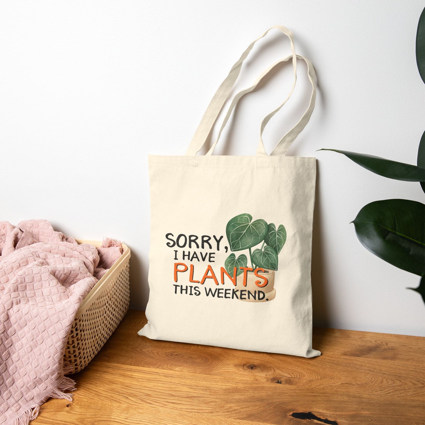 Plant Lover's Cotton Canvas Tote Bag, Eco-Friendly Shopping Bag, Gift for Gardeners, Weekend Errands, Green Thumbs