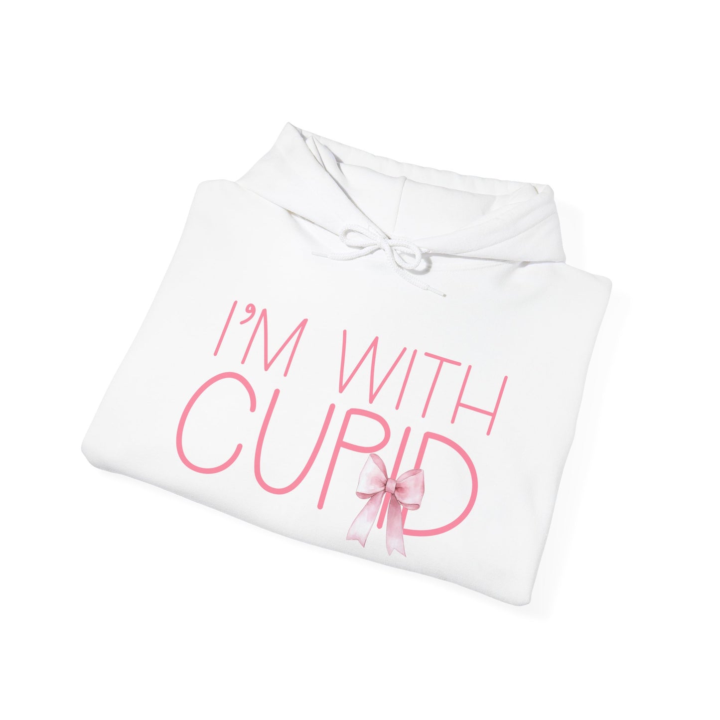 Valentine's Day I'm With Cupid Coquette Bow Hoodie Sweatshirt