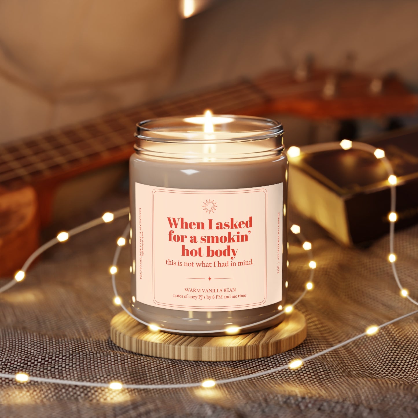 Smokin Hot Body, Funny Birthday Gift for Women, Menopause Humor Candle, Funny Gift for Friend Over 40, Hot Flash Humor,