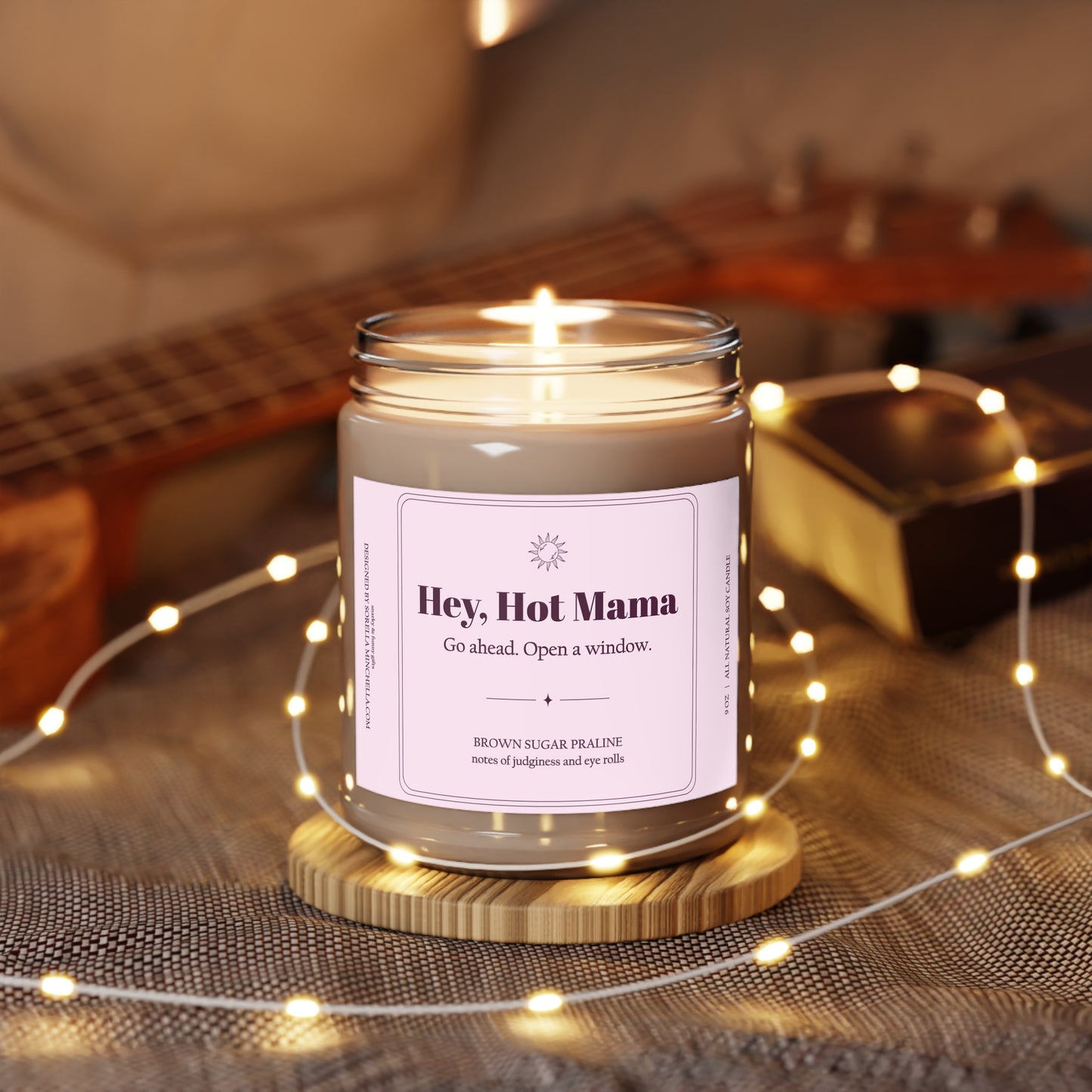 Hey Hot Mama Funny Birthday Gift for Women | Hot Flash Humor Candle | Menopause Gift for Friend | Perimenopause Candle | Funny Gift for Women Over 40