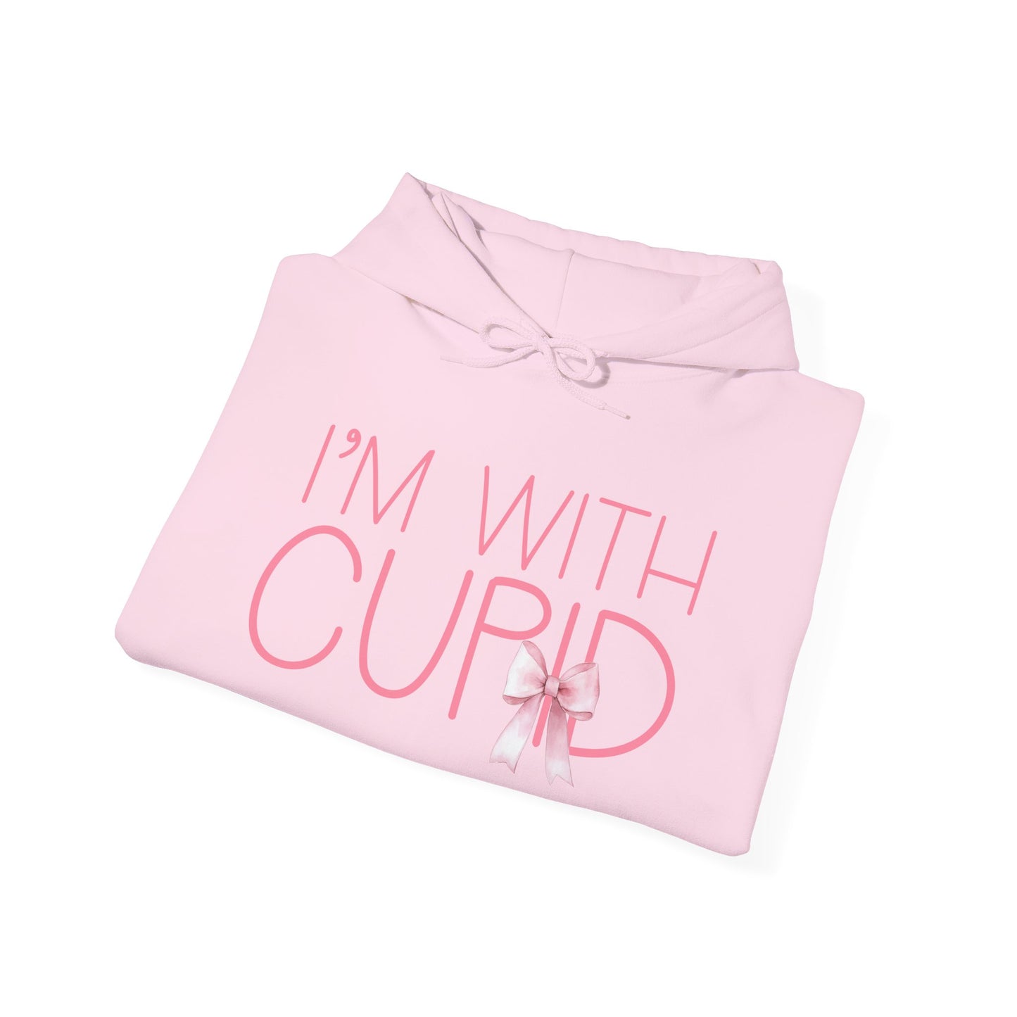 Valentine's Day I'm With Cupid Coquette Bow Hoodie Sweatshirt