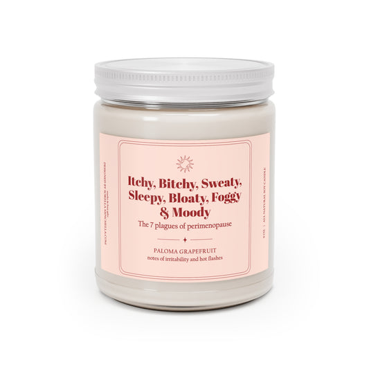7 Plagues of Perimenopause, Funny Menopause Candle Gift for Women, Perimenopause Humor, Funny Birthday Gift for Over 40, Hot Flash Humor