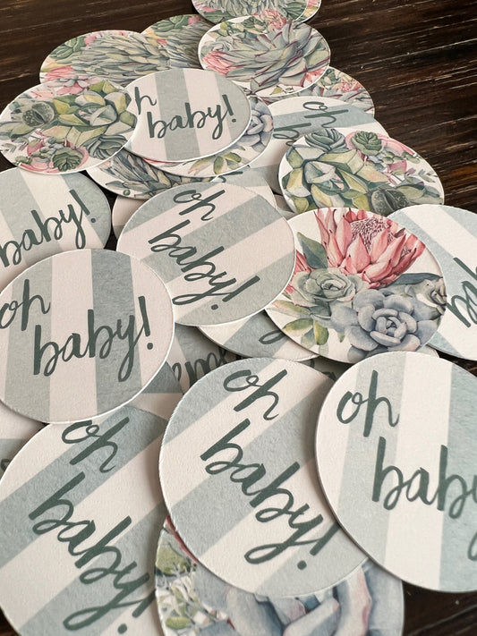 Succulent Baby Shower Confetti, Table Scatter