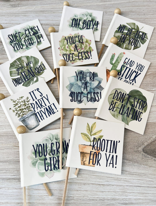 Graduation Party Favor Tags Plant Theme