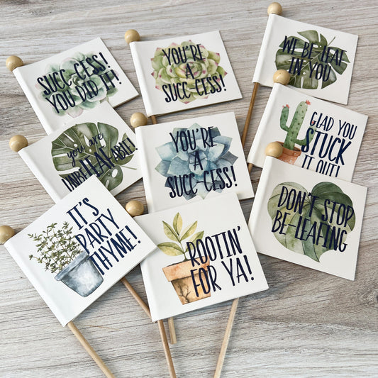 Grad Party Favor Stick Tags