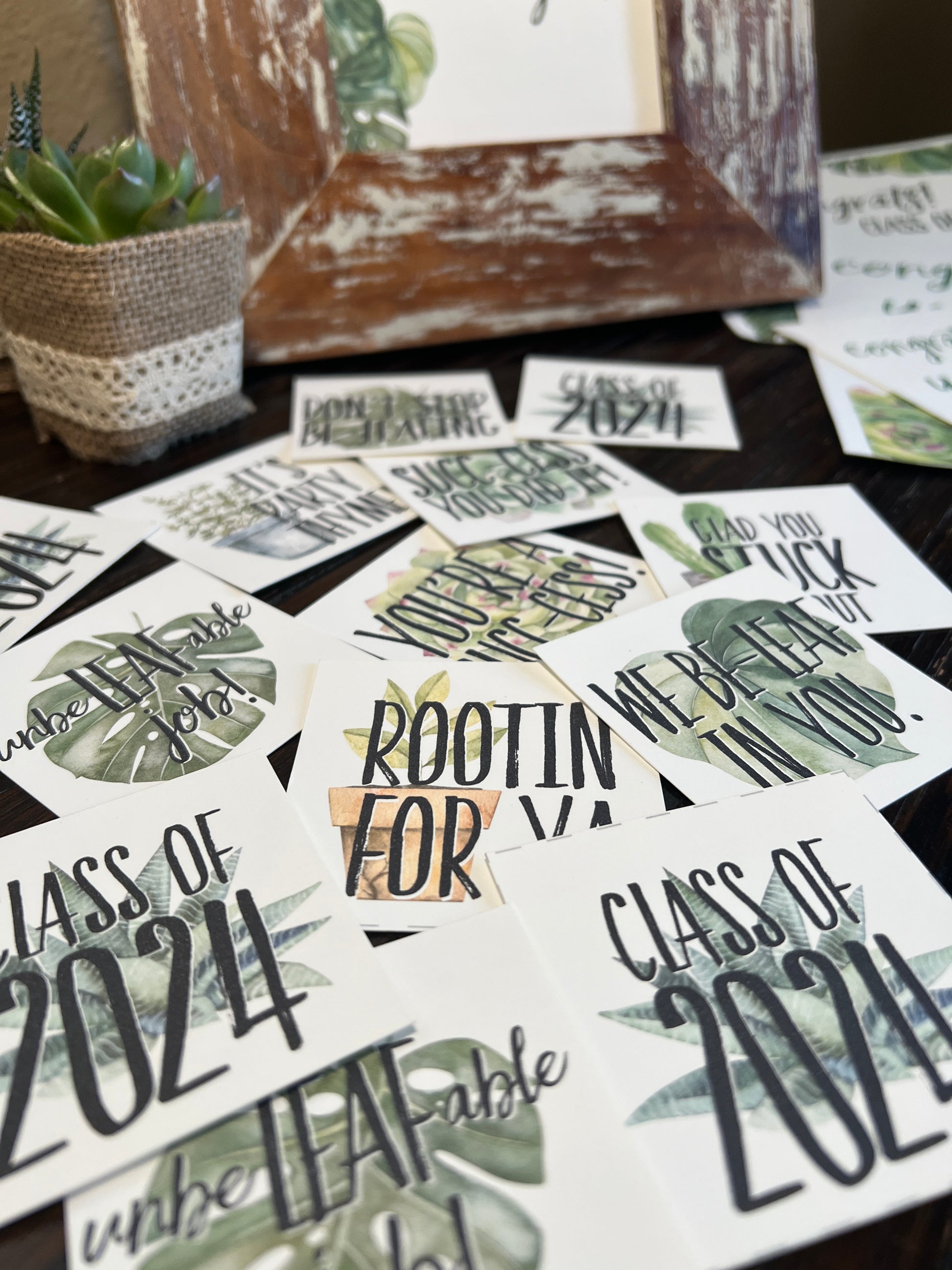 Graduation Class of 2024 Plant Pun Tags for Treats, Favors and Gifts