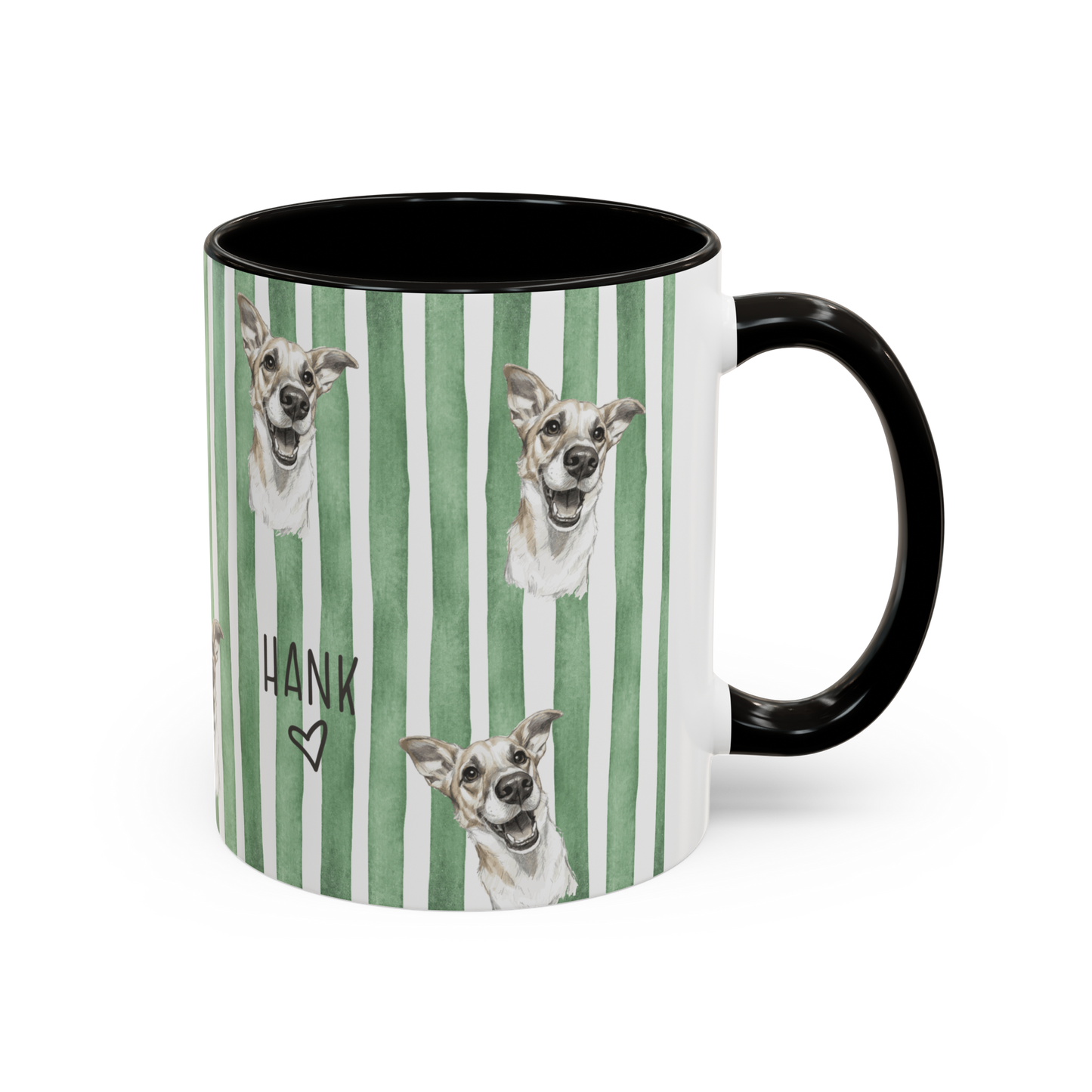 Custom Pet Striped Mug, Personalized Pet Art Mug [S2]