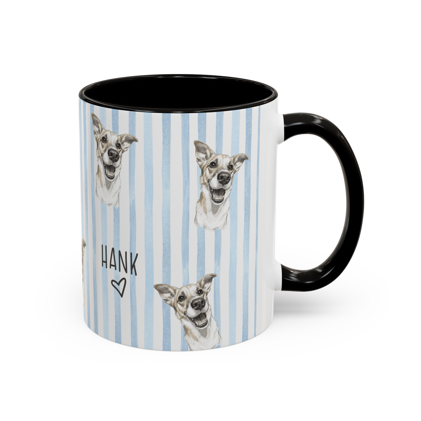 Custom Pet Striped Mug, Personalized Pet Art Mug [S2]