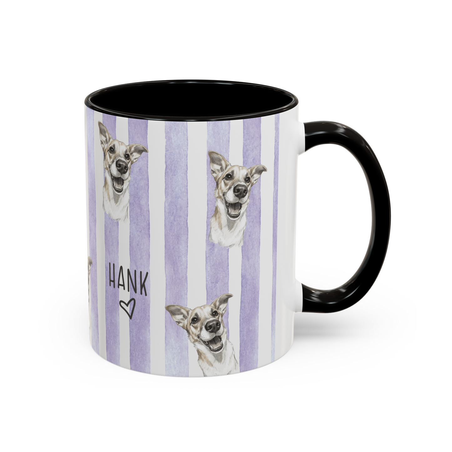 Custom Pet Striped Mug, Personalized Pet Art Mug [S2]