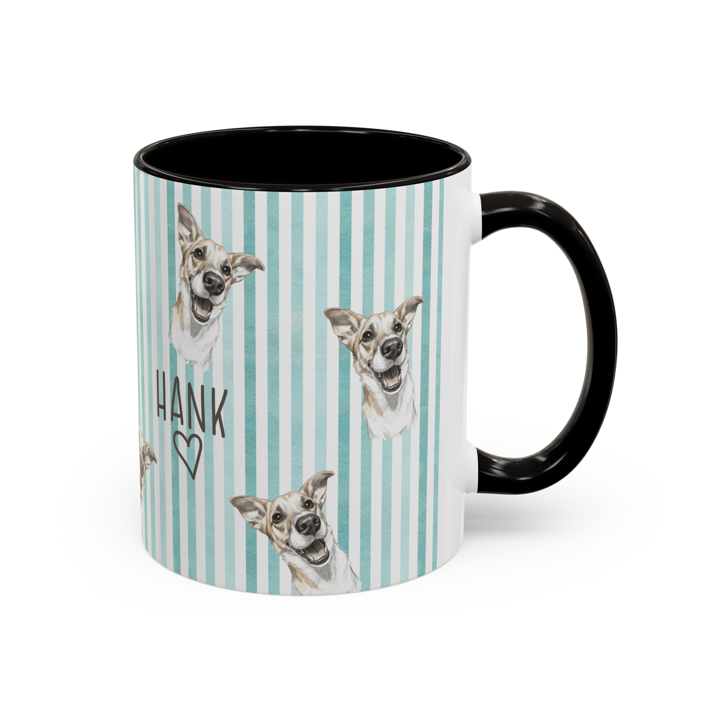 Custom Pet Striped Mug, Personalized Pet Art Mug [S2]