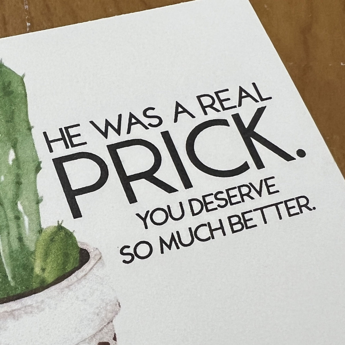Breakup Gift Snarky Cactus Prick Pun Divorce Care Package