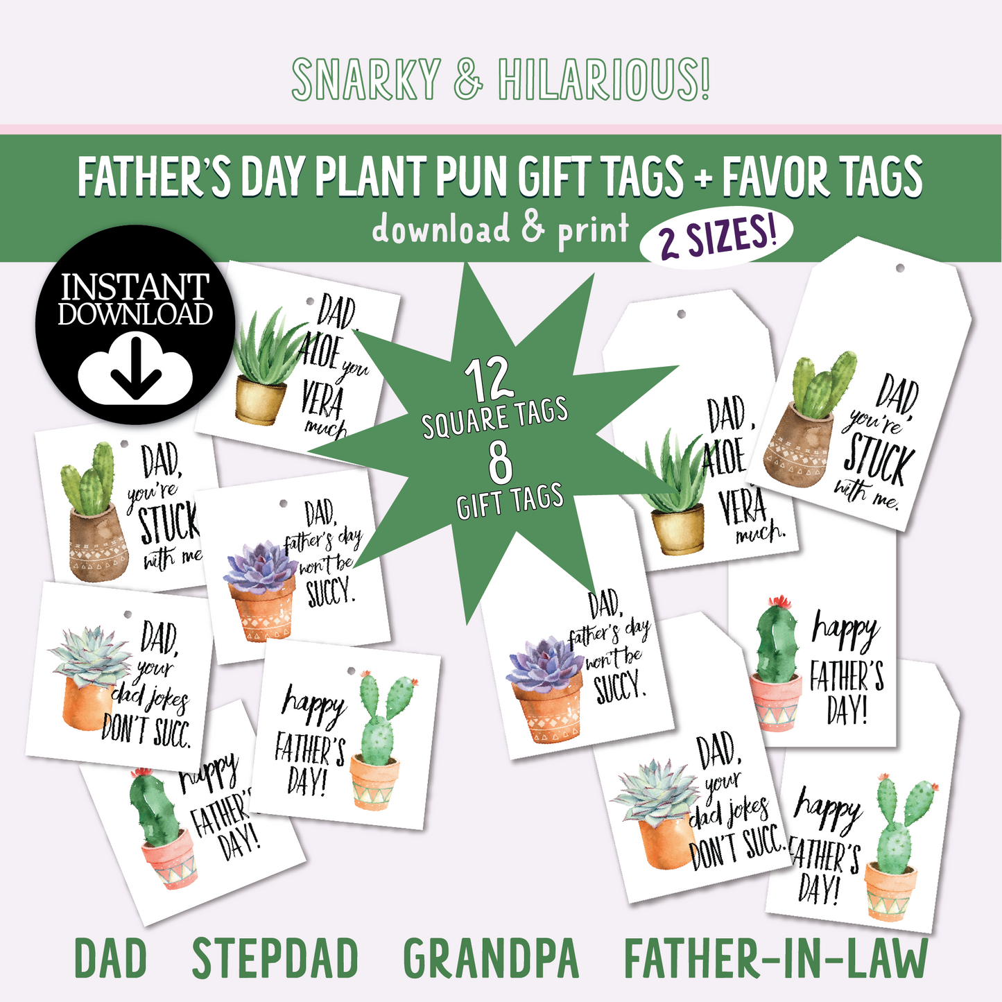 Father's Day Plant Pun Gift Tags [S2]