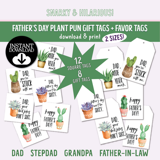 Father's Day Plant Pun Gift Tags [S2]