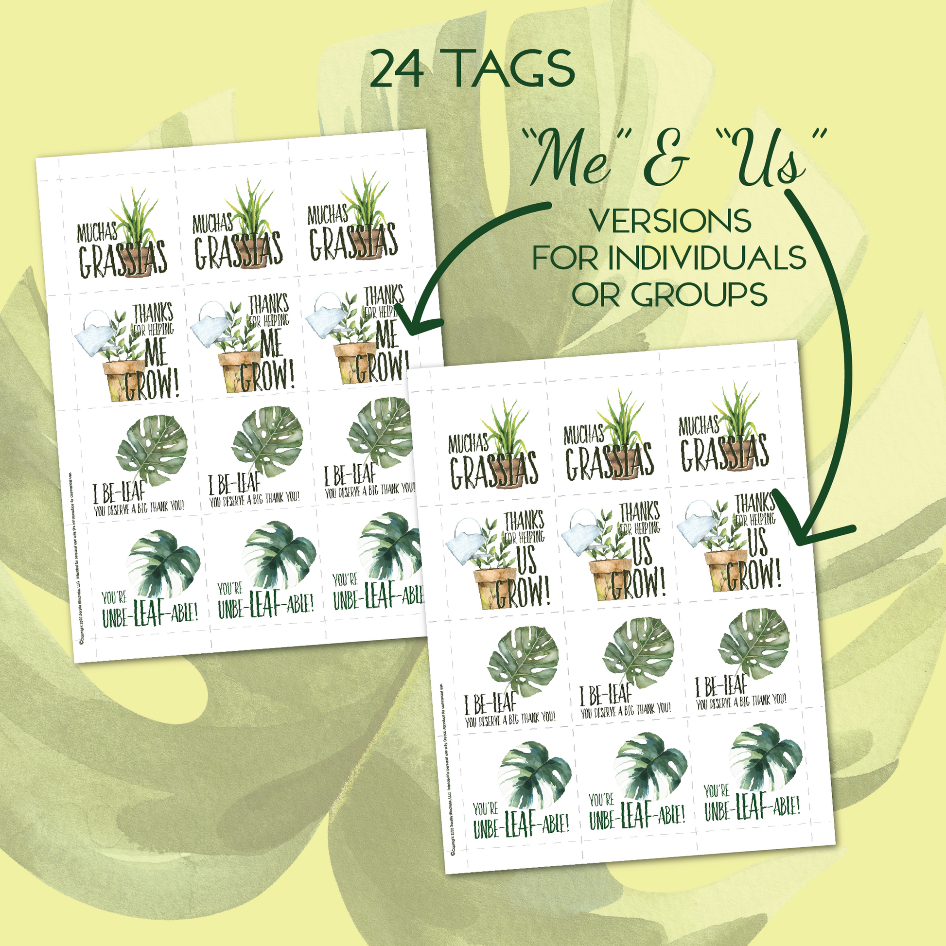 succulent puns for teachers Square Grad Party Favor Tags with Plant Theme and Plant Puns – Succulents & Plant Gifts by Sorella Minchella