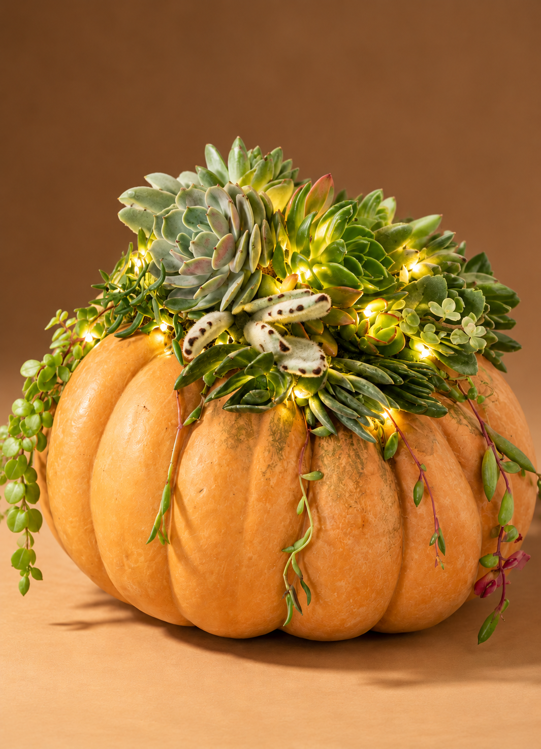 Real Succulent Pumpkin Arrangement Fall Centerpiece